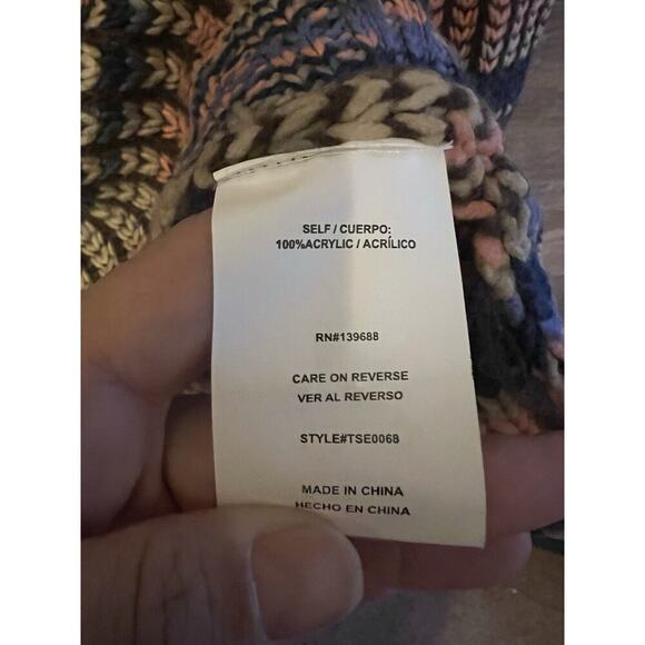 Altar’s State Sweater Chunky Knit V Neck Sz Small Crochet Colorful Artsy Purple - Picture 4 of 10